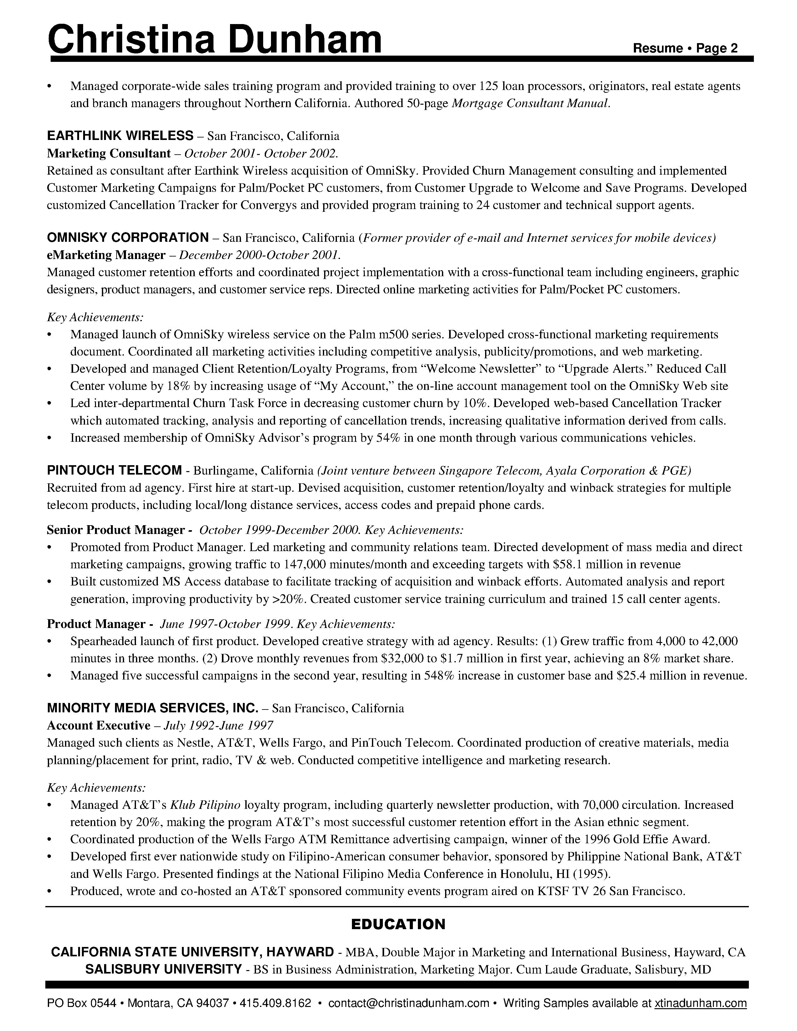 Resume 2 pages